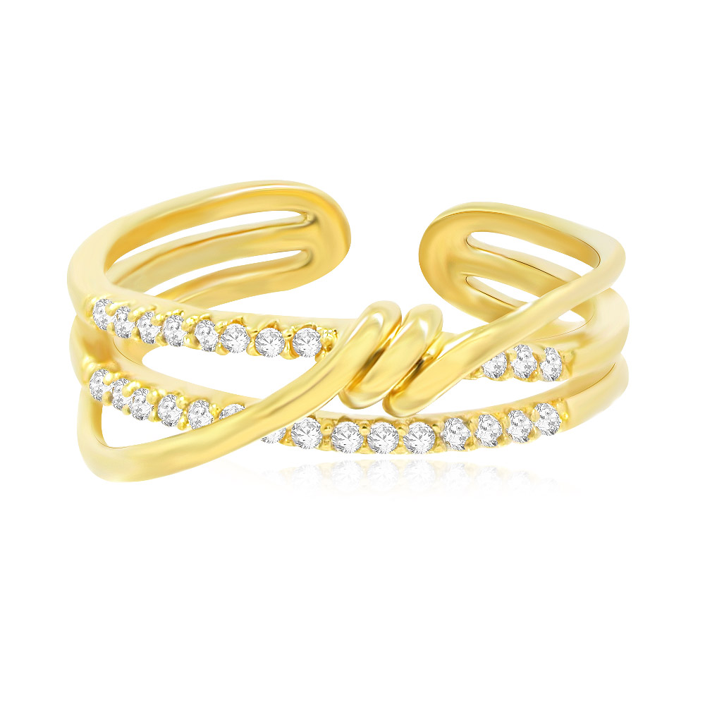 Gold Filled Zircone Adjustable Ring